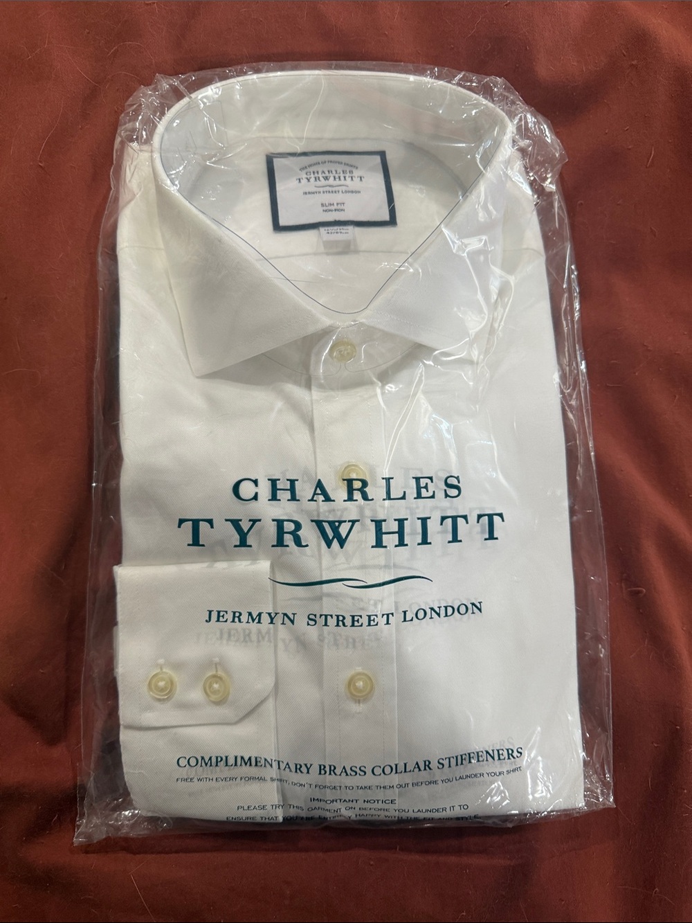 Charles Tyrwhitt White Dress Shirt - Spread Collar